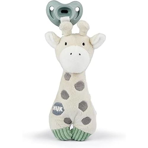 NUK Besties Pacifier Holder with Stuffed Animal and Silicone Pacifier Included