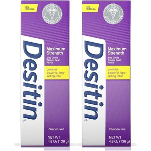 WSED Maximum Strength Baby Diaper Rash Cream with 40% Zinc Oxide for Diaper Rash Relief & Prevention (2 Pack)