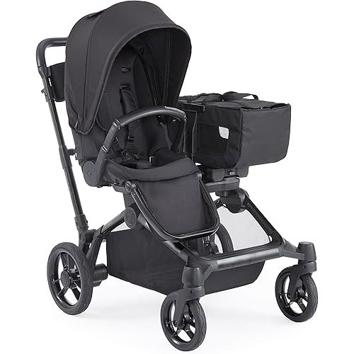 Contours Element Side-by-Side Convertible Toddler and Baby Stroller Single-to-Double, Reversible Seating Options, Infant Car Seat Compatible, Spacious Storage, UPF 50 Sun Canopy - Stealth Black