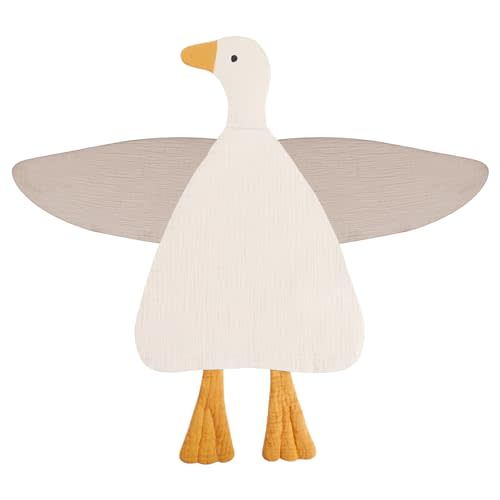 Baby Toys Lovey Blanket Soft Duck Blankets for Newborn Essentials 0-6 Months, Sensory Stuffed Animal Security Blanket for Boys and Girls (Cream & Beige, Duck)