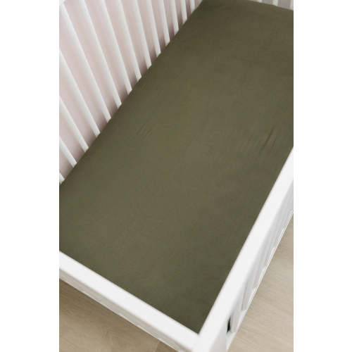 Olive Stretch Crib Sheet | Bamboo | Baby Essentials Default Title