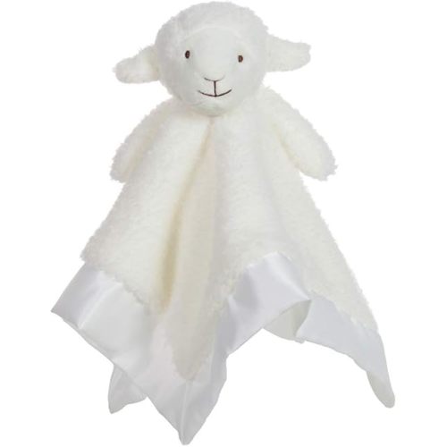 Apricot Lamb Stuffed Animals Soft Security Blanket White Lamb Infant Nursery Character Blanket Luxury Snuggler Plush(White Lamb, 14 Inches)