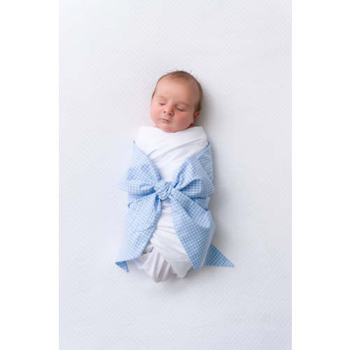 Bow Swaddle ® - Blue Gasparilla Gingham