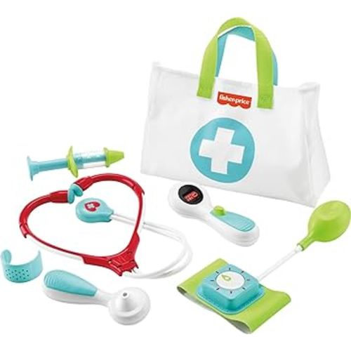 Fisher-Price Preschool Pretend Play Medical Kit 7-Piece Doctor Bag Dress Up Toys for Kids Ages 3+ Years