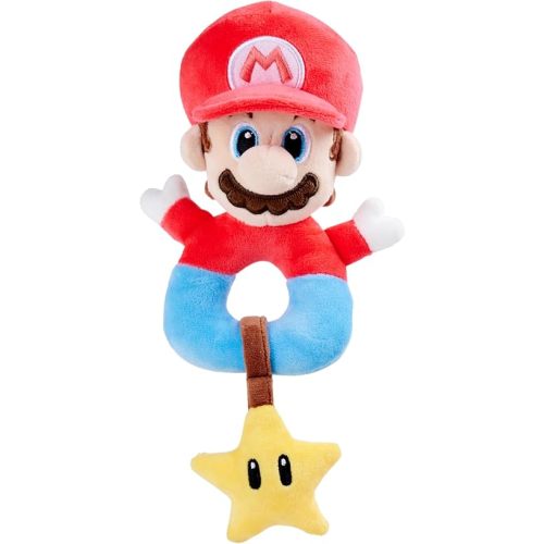 My Mario Baby Activity Grabber with Rattle – 6-Inch Plush Grasp Toy with Crackling Star for Infants & Newborns
