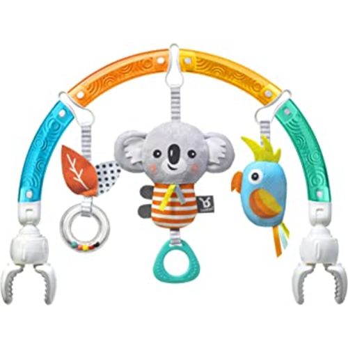 BENBAT Baby Stroller Arch Toy Rainbow Dazzle Friends Play Bar. Fun Newborns Sensory Activity, Adjustable for Bouncers and Car Seat, Koala