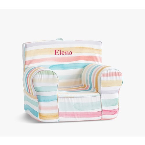 Kayla Rainbow Stripe Twill Anywhere Chair® | Kids Armchair | Pottery Barn Kids