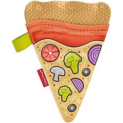 Fisher-Price Pretend Food Baby Teething Toy With BPA-Free Silicone And Crinkle Textures For Newborn Sensory Play, Pizza Teether