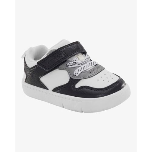 Every Step® First Walker Faux Leather Fashion Sneakers - White/Black - Carter's | Carter's