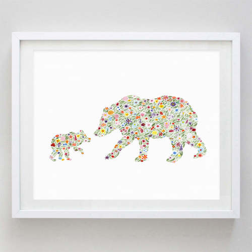 Mama and Baby Bear Watercolor Print - Carly Rae Studio