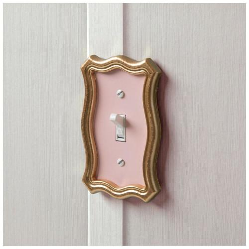 Pink & Gold Frame Single Switch Plate