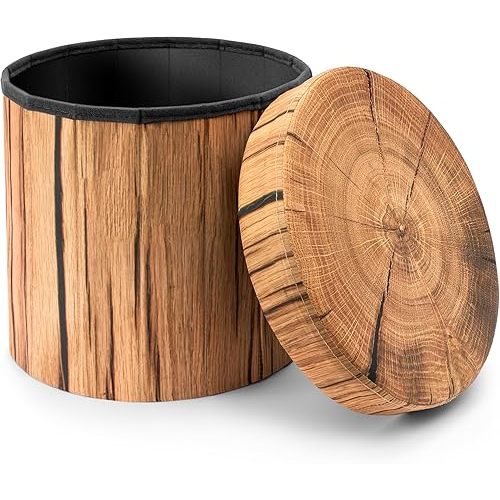 Sorbus Tree Stump Stool, Toy Storage Ottoman 15 Inch Fake tree stumps Log Stool Storage, Artificial Tree Trunk, Perfect Footstool Kids Toy Chest, Rustic Log Cabin Decor Bench, Pedestal, Side End Table