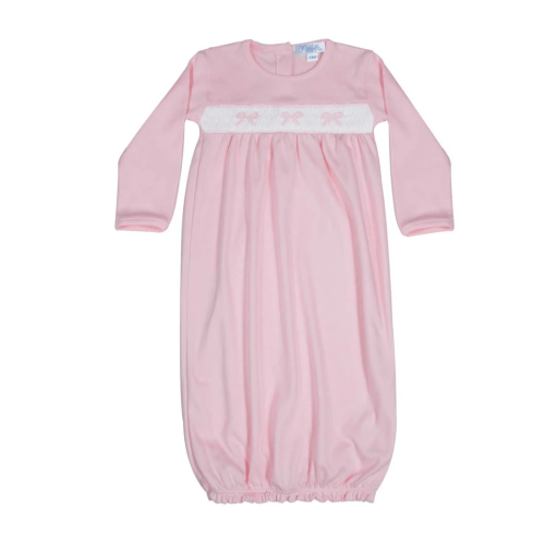 Smocked Bows Baby Gown