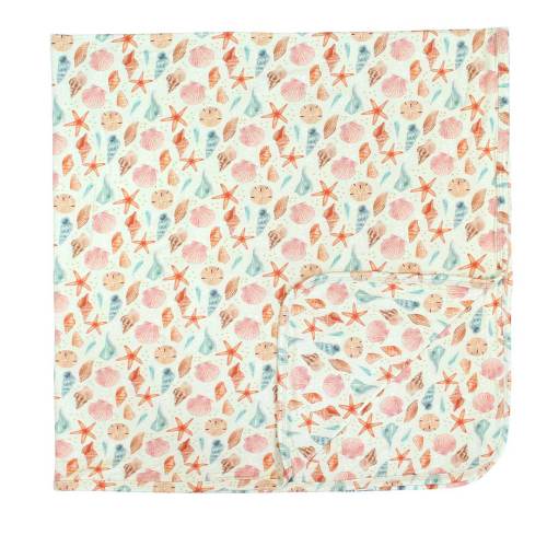 Sandy Seashells Luxury Bamboo Blanket