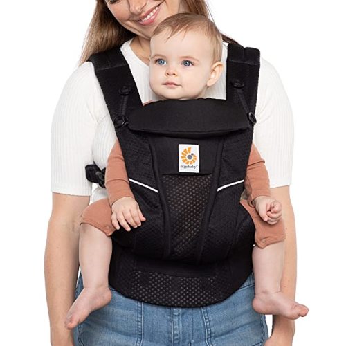 Ergobaby Omni Breeze All Carry Positions Breathable Mesh Baby Carrier Newborn to Toddler with Enhanced Lumbar Support & Airflow (7-45 Lb), Onyx Black