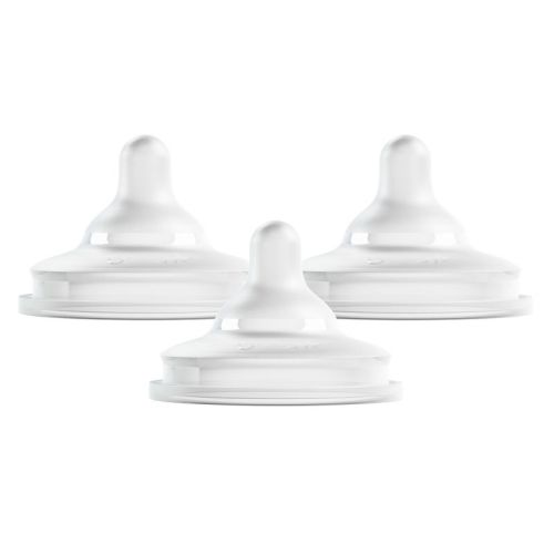 Boon Nursh Curve Silicone Baby Bottle Nipples - 3pk