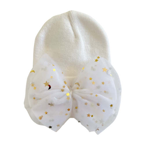 Baby's First Hat®, White Star Tulle Bow