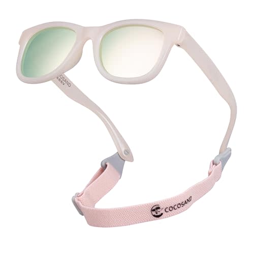 COCOSAND Flexible Baby Sunglasses with Strap Polarized UV Protection for Toddler Infant Newborn Boy Girl Age 0-24 Months