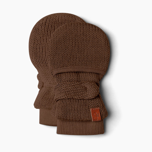 Goumikids Organic Knit Stay-On Baby Mitts - Hide, 0-3 M