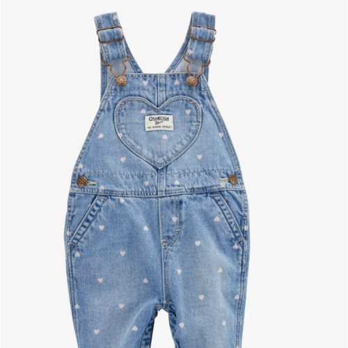 Baby Heart Print Overalls