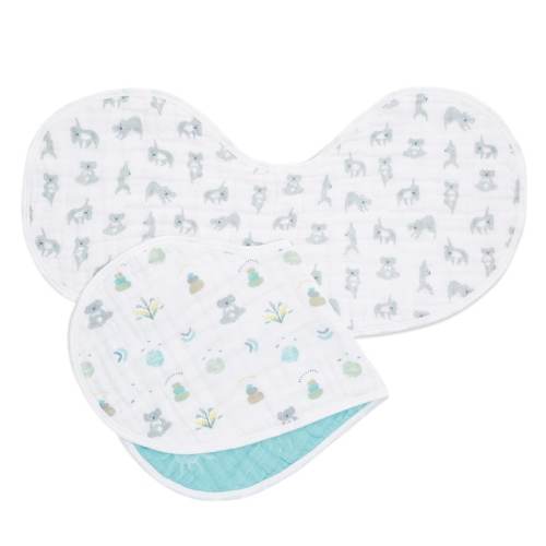 cotton muslin burpy bib 2pk - now + zen - zen