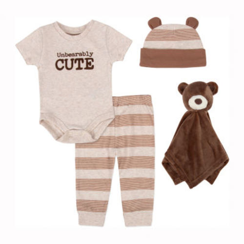 Baby Essentials Cute Bear Baby Boys 4-pc. Pant Set