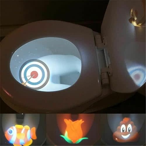 Motion Sensor Toilet Target Toddler Target Potty Training Light - Toilet Light Projection - 4 Different Images - Promotes Independent Learning for Children Boys Standing Urinal