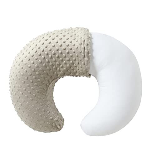Baby Nursing Pillow and Body Positioner with Premium Slipcover for Breastfeeding for Baby Boys and Girls, Feeding Pillow with Breathable Comfortable Pillowcase (Tidal Foam)