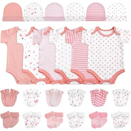 Zoooyawn 6 Set Preemie Layette Set Preemie Clothes Premature Baby Bodysuit Outfit for Nicu Baby Gift