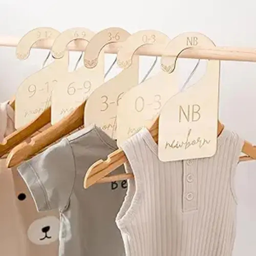 Wooden Baby Closet Dividers - Baby Nursery Closet Dividers, Babies Closet Baby Shower,Size Markers for Babies,Wooden Closet Dividers Baby