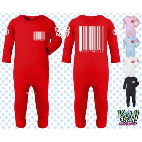 SLIPKNOT Inspired Jump Boiler Suit Baby Grow Cotton ROMPER Sleep All-in-One Gift-Newborn-6-12m Heavy Nu Metal/Rock Maggot Cosplay Halloween