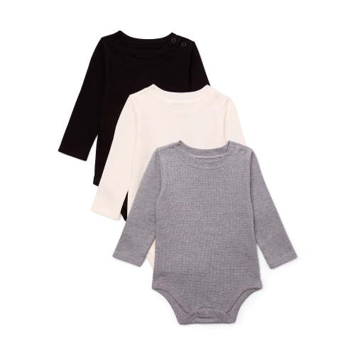 Garanimals Baby Boy Long Sleeve Thermal Bodysuits Multipack, 3-Pack, Sizes 0-24 Months