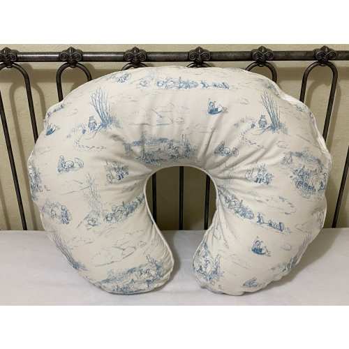 Nursing Pillow Cover, Blue Classic Winnie the Pooh Toile Nursing Pillow Cover, Breastfeeding Pillow Cover
