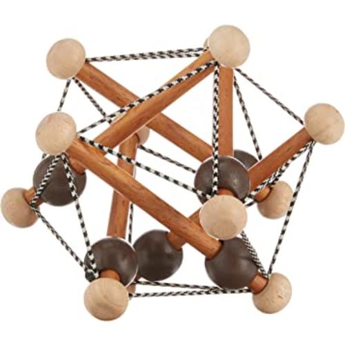 Manhattan Toy Artful Skwish Wooden Baby Rattle, Multicolor