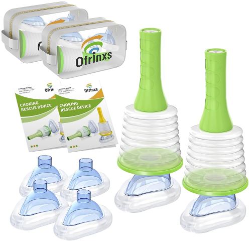 Choking Rescue Device 2 Sets - Home Kit & Travel Kit - FSA/HSA Eligible Anti Choking Device, Portable Airway Suction Device for Kids and Adults