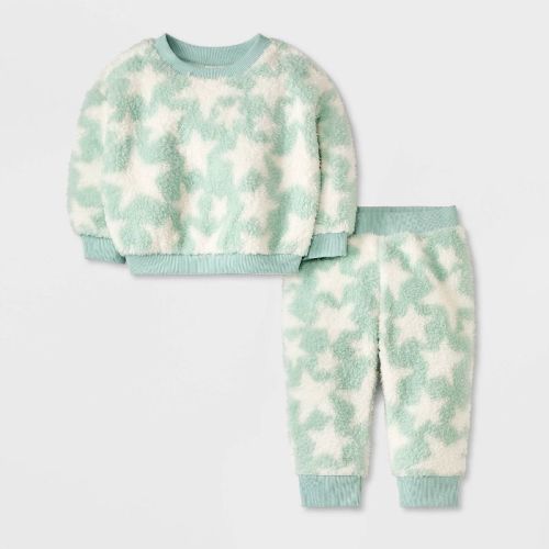 Baby Shearling Top & Bottom Set - Cat & Jack™ Mint 6-9m