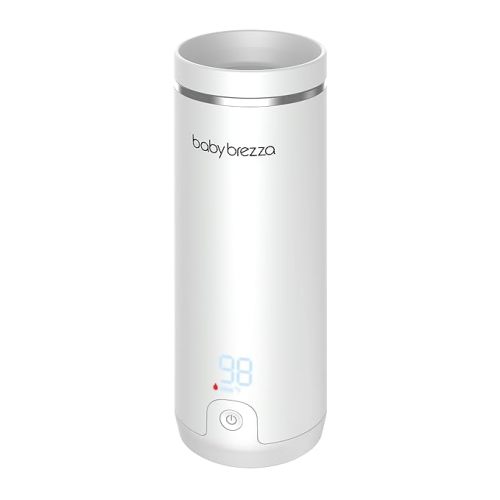 Baby Brezza Portable Warmer – 3X Faster Baby Bottle Warming - Travel Breastmilk and Formula Warmer - Safe, Even Heating - Up to 9oz - No Adapters, White
