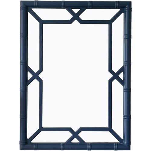 Bamboo-Look Solid Wood Window Pane Mirror