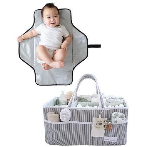Lily Miles Diaper Caddy + Portable Changing Pad Bundle