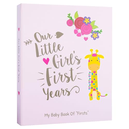 Ronica Memory Book for Baby Girl - Photo Album, Easy to Use Keepsake Scrapbook - Modern Keepsake for New Parents to Record Photos & milestones