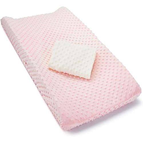 Munchkin Changing Pad Cover, 2pk, White/Pink