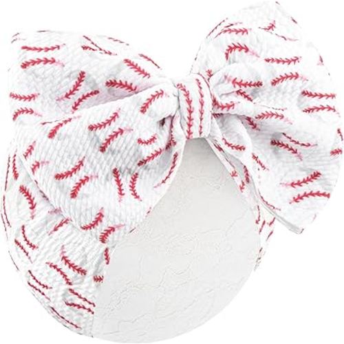 Lanmerry Baseball Headbands for Baby Girl Soft Bowl Hair Bows Hair Accessories for Newborn Infant Babies Sports Headband Baby Outfits