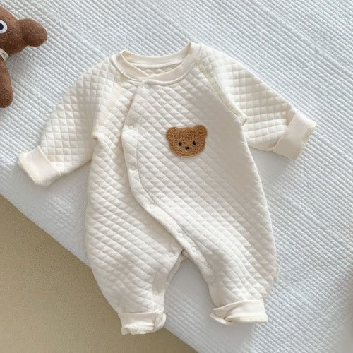 Baby Bear Kimono Crew Neck Romper (0-3)