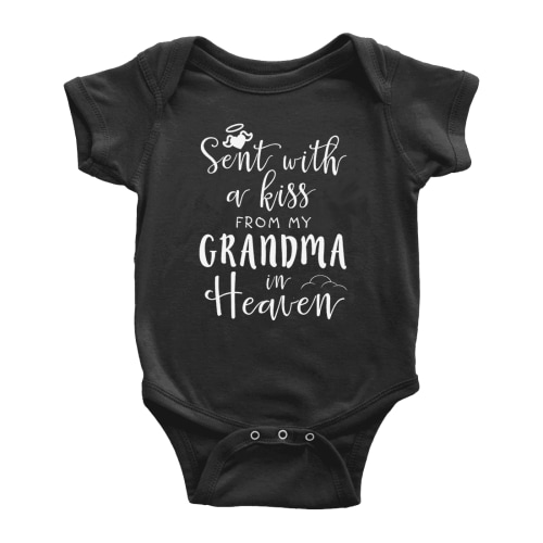 Sent with A Kiss from My Grandma in Heaven Cute Baby Boy Girl One-pieces Unisex