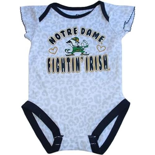 VF Notre Dame Fighting Irish Girl's Spotted One Piece Creeper Bodysuit - White