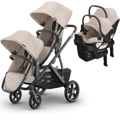 UPPAbaby Vista V3 Double Stroller for TWINS + 2 Mesa/Aria Car Seats Tr