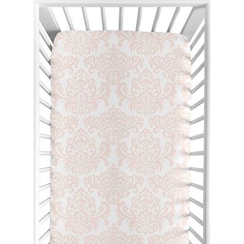 Fitted Crib Sheet for Amelia Baby/Toddler Bedding by Sweet Jojo Designs - Damask Print