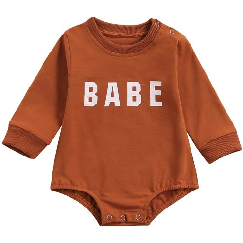 Baby Girl Boy Crewneck Sweatshirt Long Sleeve Romper Oversized Waffle Knit Sweater Bodyusuit Pullover Top Fall Clothes