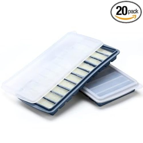 2 Pieces Breastmilk Storage Container Baby Food Milk Silicone Freezer Trays with Lid Breastmilk Freezer Tray Organizer Ice Trays Silicone Storage Bag Tray 10-1 oz Bars(Blue)