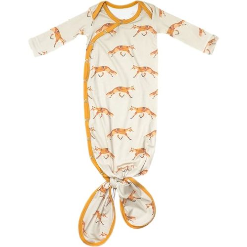 Copper Pearl Baby Gown - Knotted Newborn Sleepers for Baby Boy and Girl, Soft Stretchy Long Sleeve Infant Gowns with Bottom Tie and Hand Mittens, Perfect Hospital Coming Home Outfit (Swift)